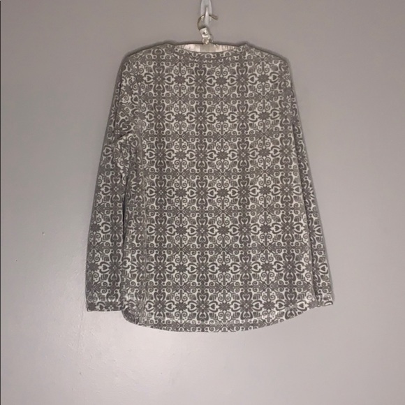 Karen Scott sport snowflake print fleece Long sleeve pullover small women’s grey - Picture 4 of 7